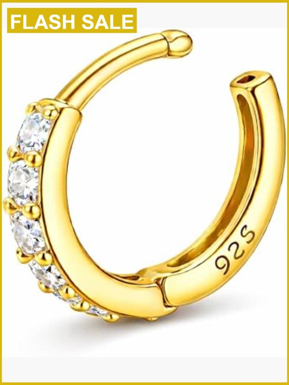 925 Sterling Silver Clicker Nose Ring Hoop 20G 8mm Hinged Nose Piercing Jewelry